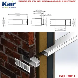 Kair Ducting Adaptor Reducer 204mm x 60mm to 110mm x 54mm