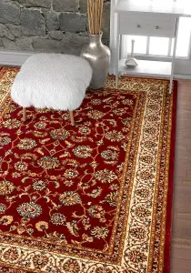 Red Traditional Floral Rug - Virginia