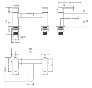 Current Round Deck Mounted Bath Filler Tap - Brushed Bronze - Balterley