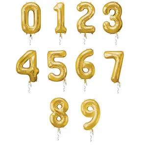 Amscan Supershape Gold Number Balloons Gold (9)