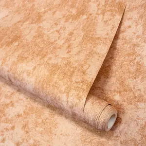 Galerie Julie Feels Home Orange Shimmery Plain Texture Wallpaper Roll