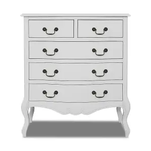 Juliette White Shabby Chic 2 Over 3 Chest of Drawers