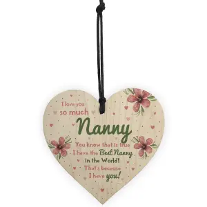 Special Gift For Nanny Wood Heart Nan Birthday Gift Grandparent Plaque Love Sign Keepsake