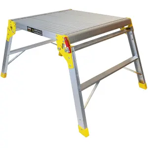 Excel Heavy Duty Aluminium Platform Work Bench Folding Hop Up Stool 600mm x 600mm