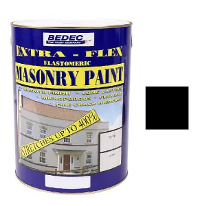 Bedec Extra Flex Masonry Paint - Black - 5 Litre