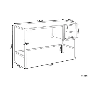 Home Office Desk with Storage Light Wood GRANT