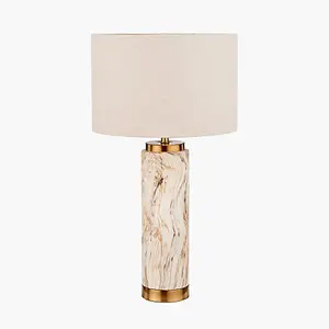 Natural Stone Effect Ceramic Tall Table Lamp