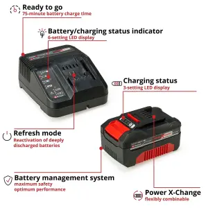 Einhell 4.0Ah Battery Power X-Change 18V Compatible With All Power X-Change Products - Lithium Ion - Up To 750W Power Delivery