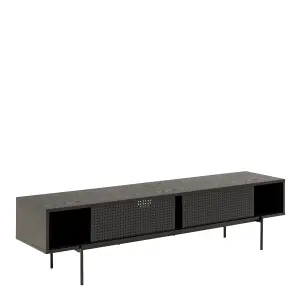 Angus Wide TV Unit in Ash Black