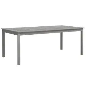 Berkfield Garden Table Grey 200x100x75 cm Solid Wood Acacia