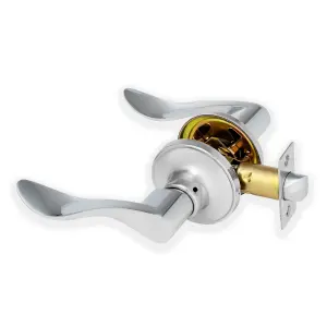 XFORT Cabriole Passage Knob Set Polished Chrome for Internal Wooden Doors