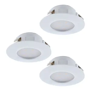 3 PACK Flush Ceiling Downlight White Round Spotlight 6W Built in LED