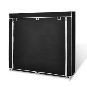 Berkfield Fabric Shoe Cabinet with Cover 115 x 28 x 110 cm Black