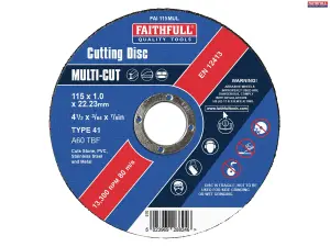 Faithfull Multi-Cut Discs 115mm (Pack of 10) XMS23MULTCUT