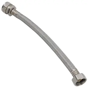 Flexible Compression Tap Connector 22mm x 3/4in 300mm Braided Stainless Steel