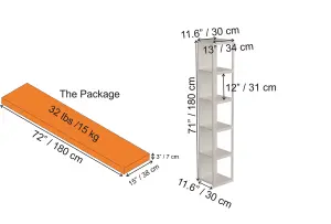 Decorotika Texas 5-tier Bookcase Shelving Unit