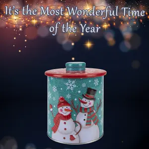 Christmas Biscuit Tin Xmas Themed Designs X 1 15.5cm Christmas Themed