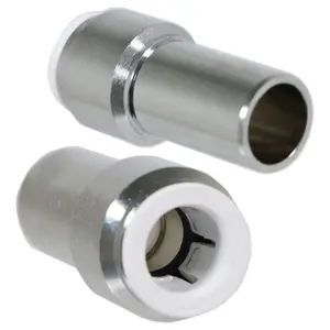 SPARES2GO Radiator Valve 15mm x 10mm Pushfit Chrome Speed Fit Reducing Straight Compression Stem (Pack of 2)