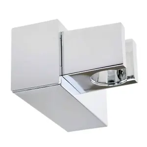 SPARES2GO Wall Clamp compatible with Aqualisa Shower Head Adjustable Square Angled Chrome Bracket Handset Holder