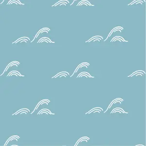 Blue Waves Pattern Vinyl Furniture Wrap For Furniture & Kitchen Worktops 65cm (W) x 200cm (L)