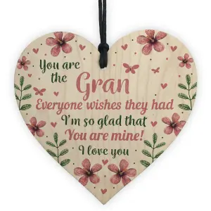 Red Ocean Handmade Wooden Heart Nan Gifts For Birthday Nanny Nanna Gran Granny Birthday Mothers Day Gifts Presents