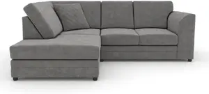 Hilton Full Back 4 Seater Left Hand Facing Corner Sofa Grey