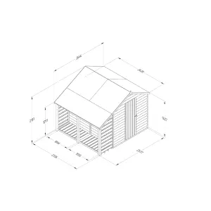 Forest Garden Overlap 8x6 ft Apex Wooden Pressure treated Shed with floor & 2 windows