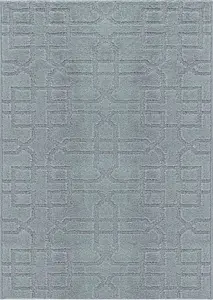 Ivy Washable Cubed Trellis Design Anti Slip Doormats Dark Grey 50x80 cm