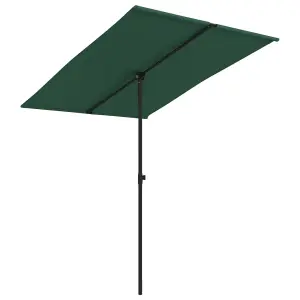 Berkfield Outdoor Parasol with Aluminium Pole 2x1.5 m Green