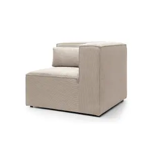 Doris Corner Unit Module in Beige Cord Chenille