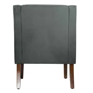 Savoy Velvet Armchair - Dark Grey