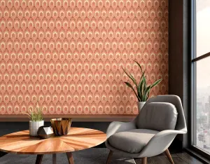 Hoopla Walls Orange Deco Arch Smooth Matt Wallpaper