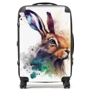 Hare Close Up Splashart Suitcase - Medium