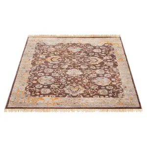 Brown Boho Flower Rug - Kansas