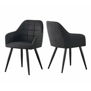 Aliauna Upholstered Armchair (Set of 2) Black