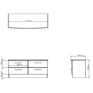 Sussex Ready assembled Beige & oak 4 Drawer Bed box (H)502mm (W)1117mm (D)414mm