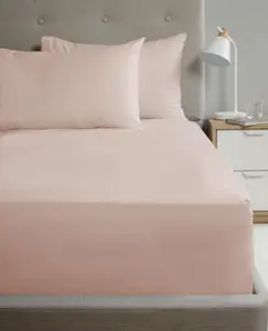 Flat Sheet 180TC Percale Blush Double Sheet Suitable for Deep Mattresses