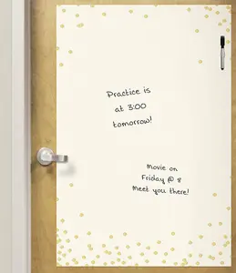 Wallpops Large Self-Adhesive Cream & Gold Spots Dry Erase Message Board