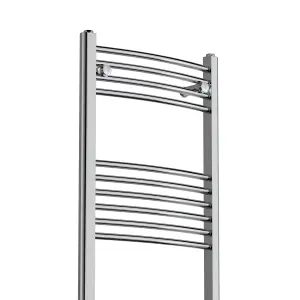 Right Radiators Electric Heated Towel Rail Radiator Curved Pre-filled Thermostatic Ladder Warmer Chrome 1200x500 mm