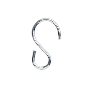 Diall Zinc-plated Steel S-hook (H)75mm, Pack of 2