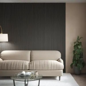 Kraus Easy Living - Alder Grey - Acoustic Slat Wall Panel (L) 240cm x (W) 60cm Single Panel - Sample Size Available