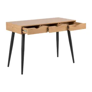 Casson Metal Base Writing Desk Oak/Black