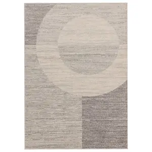 Grey Modern Geometric Rug Easy to clean Dining Room-200cm X 290cm