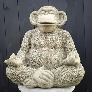 Stone Cast 'Zen Ape, Garden Ornament