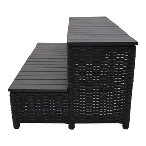 Canadian Spa Company Brown Rattan Rectangular Straight step (D) 100.6cm x (H) 55cm