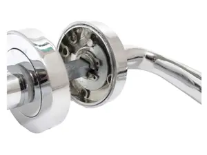 Pearl Door Handles Latch Lever on Rose - Chrome 120mm