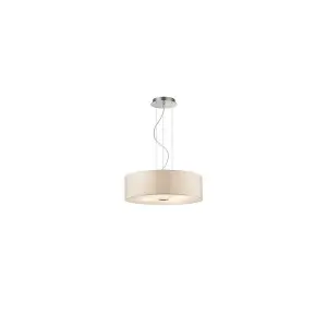 Luminosa Woody  4 Light  Medium Round Ceiling Pendant White, E27