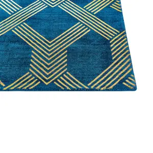 Viscose Rug 160 x 230 cm Blue VEKSE