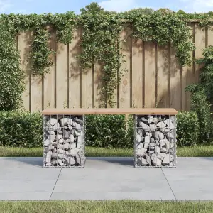 Berkfield Garden Bench Gabion Design 103x31x42 cm Solid Wood Pine