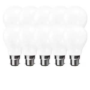 Harper Living 9 Watts GLS B22 BC Bayonet LED Light Bulb Opal Cool White Dimmable, Pack of 10